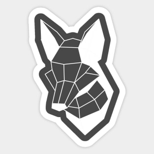 Low Poly Fox Line White Sticker